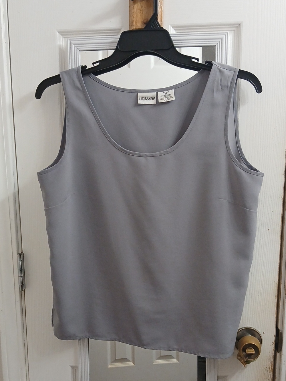 Liz Claiborne Light Gray Scoop Neck Tank Top Size 14